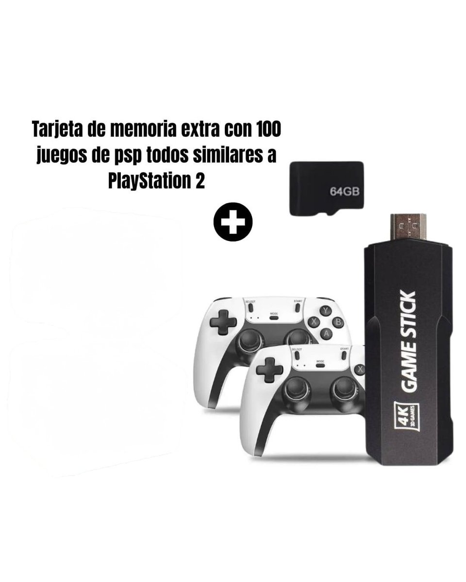 Game Stick X2 PLUS MAX con +55.000 Juegos, 40 Emuladores y microSD con 100 Juegos de PSP todos similares a PS2