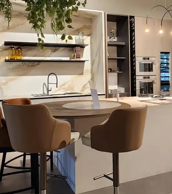 Stylish home decor setup with luxury furniture and accessories in FCI London showroom