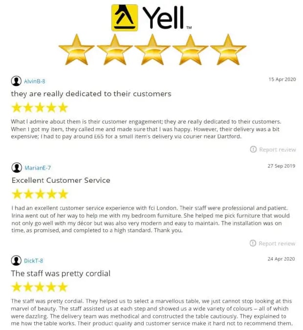 Real Customer Feedback on FCI London's Services By Yell