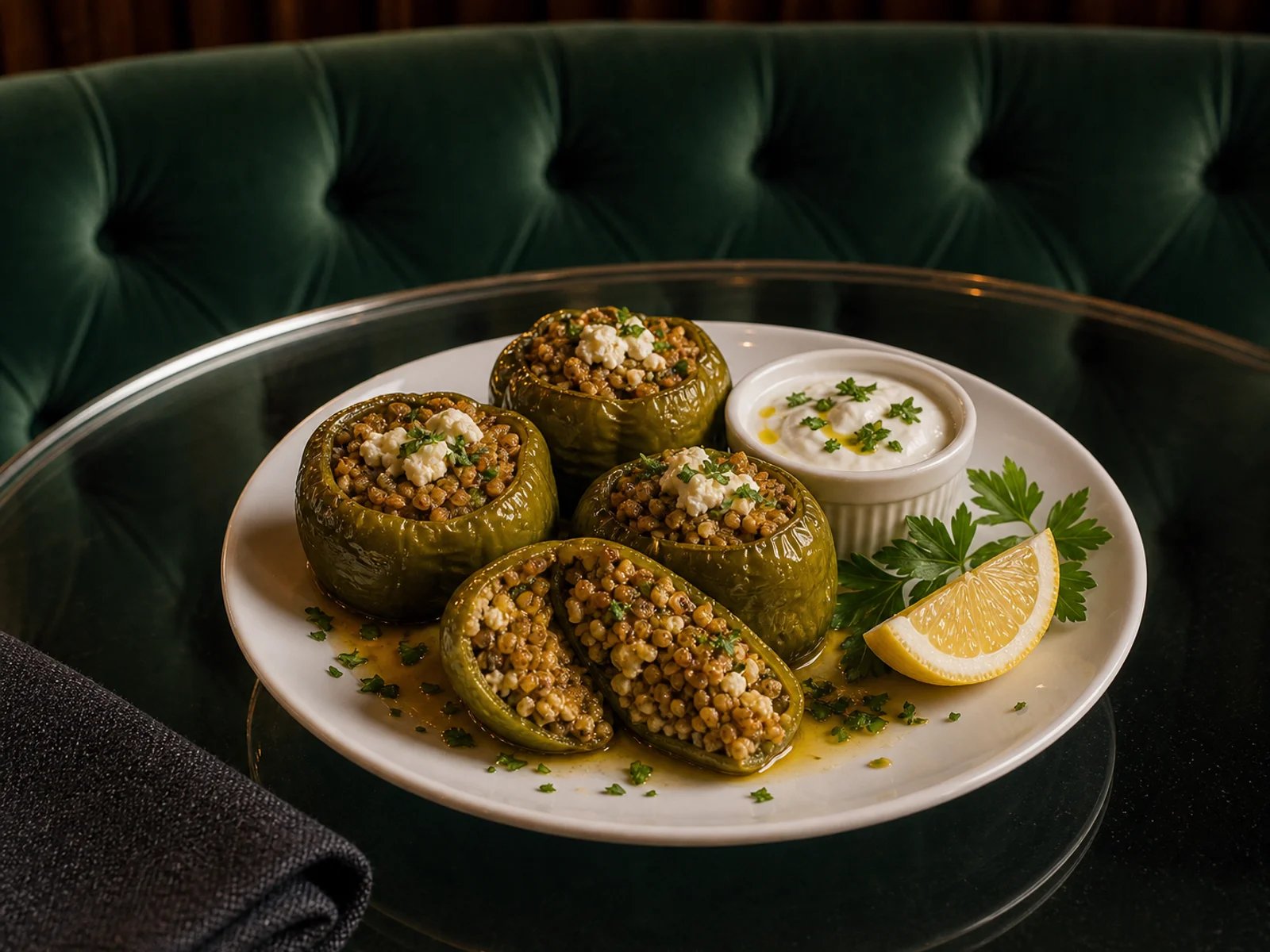 Izmir Stuffed Peppers with Lor and Firik