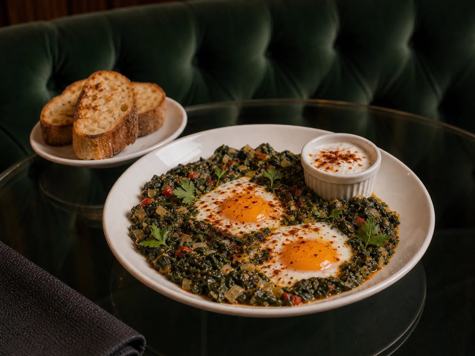 Spinach with Eggs