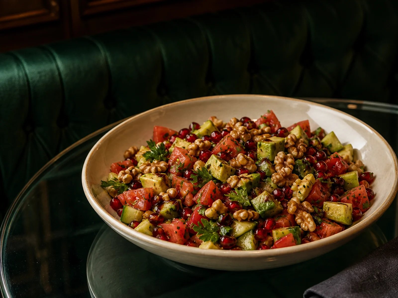 Gavurdagi-Salat mit Avocado und Granatapfel