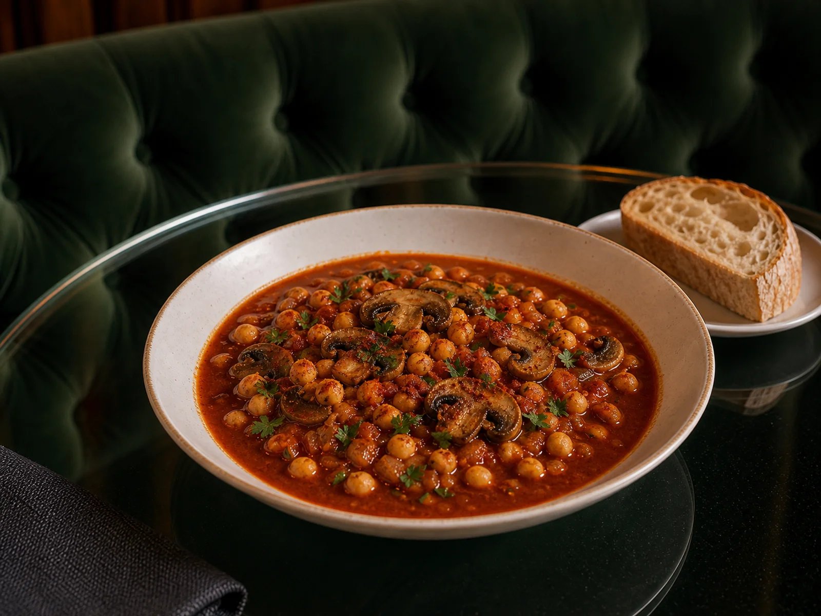 Chickpea Goulash with Paprika and Mushrooms