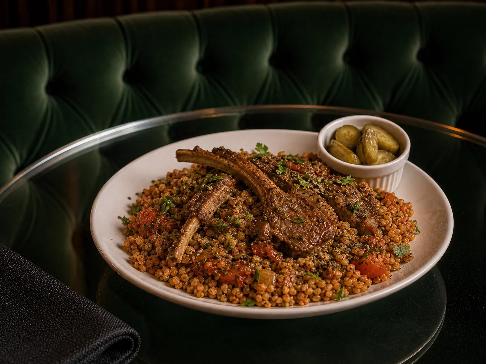 Rib Bulgur with Purple Basil