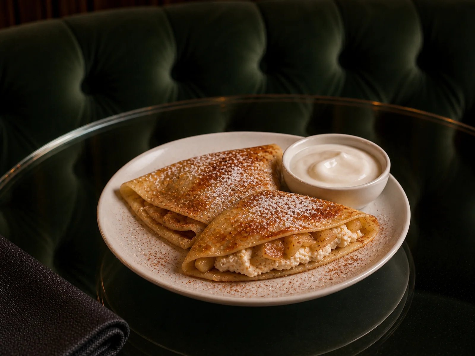 Apple Twarog Crepes