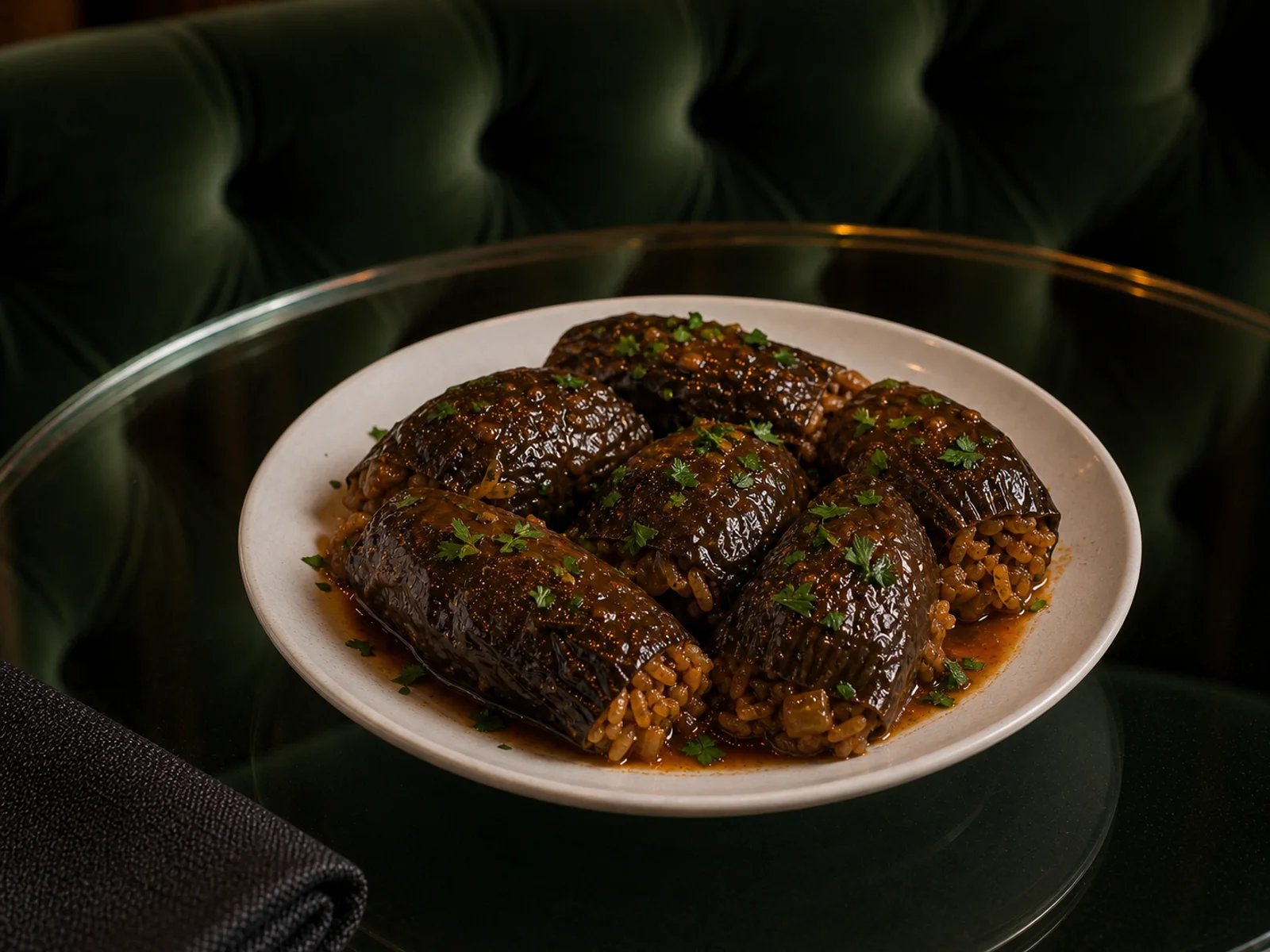 Stuffed Dried Eggplant with Pomegranate Molasses
