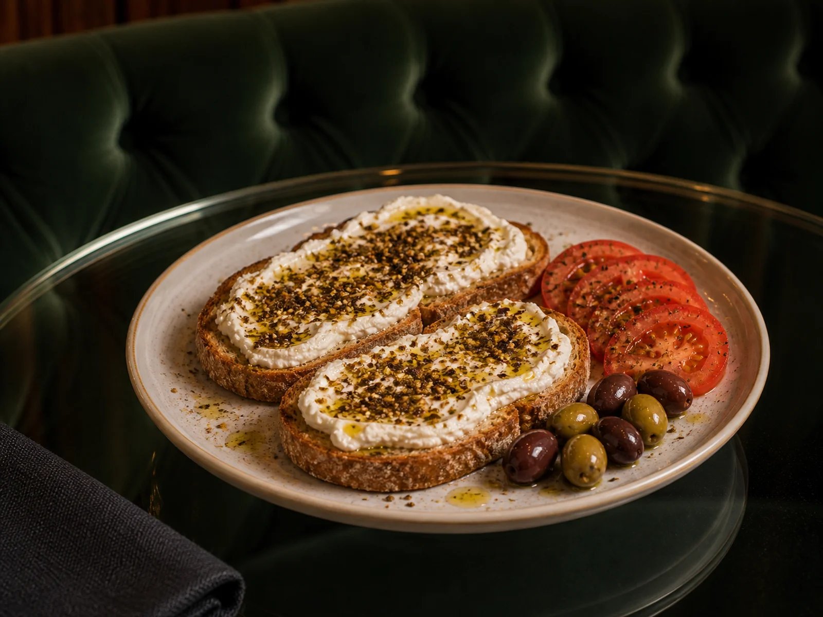 Toast mit Labneh und Zaatar