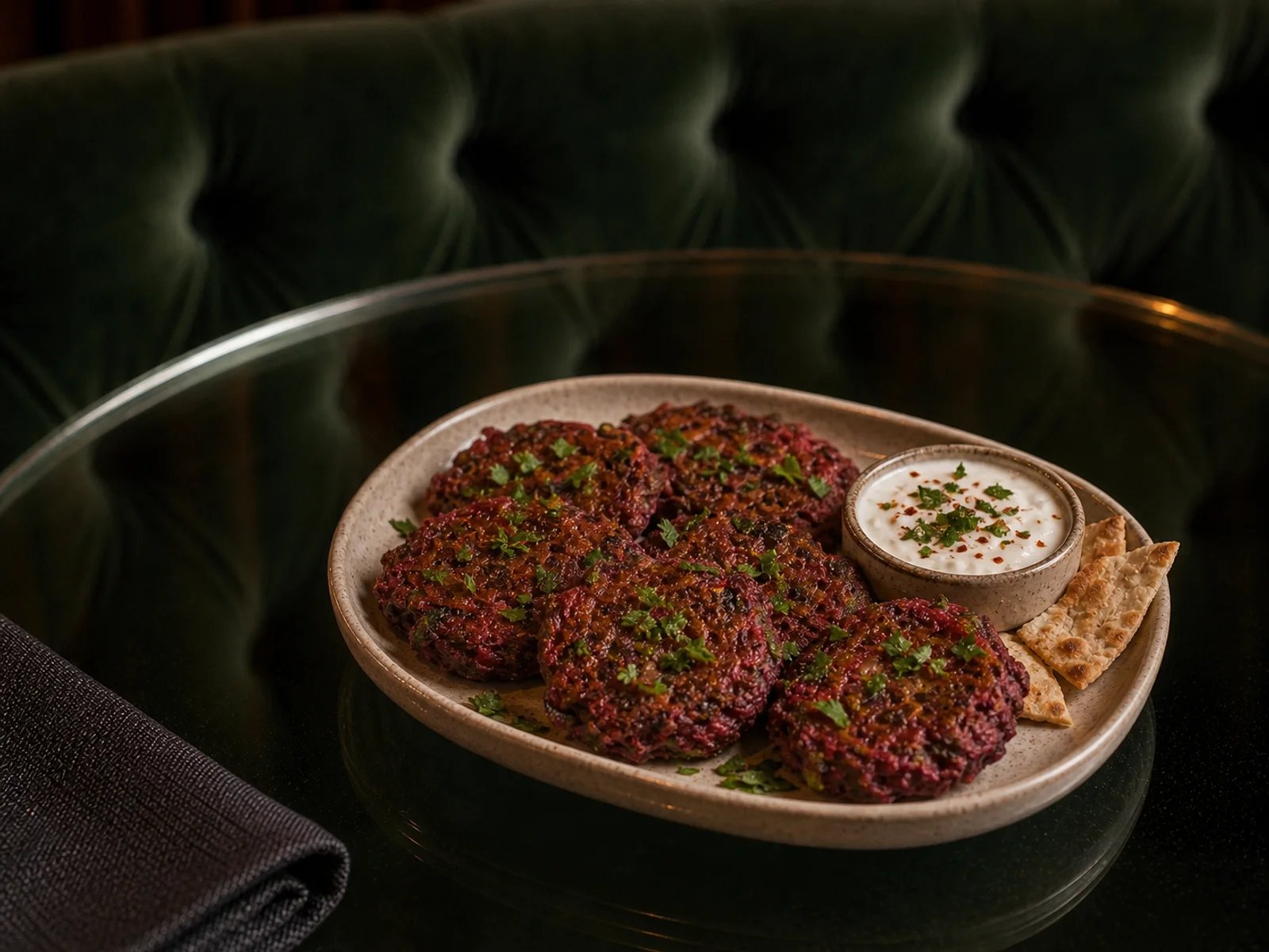 Van Beet Fritters with Herbs