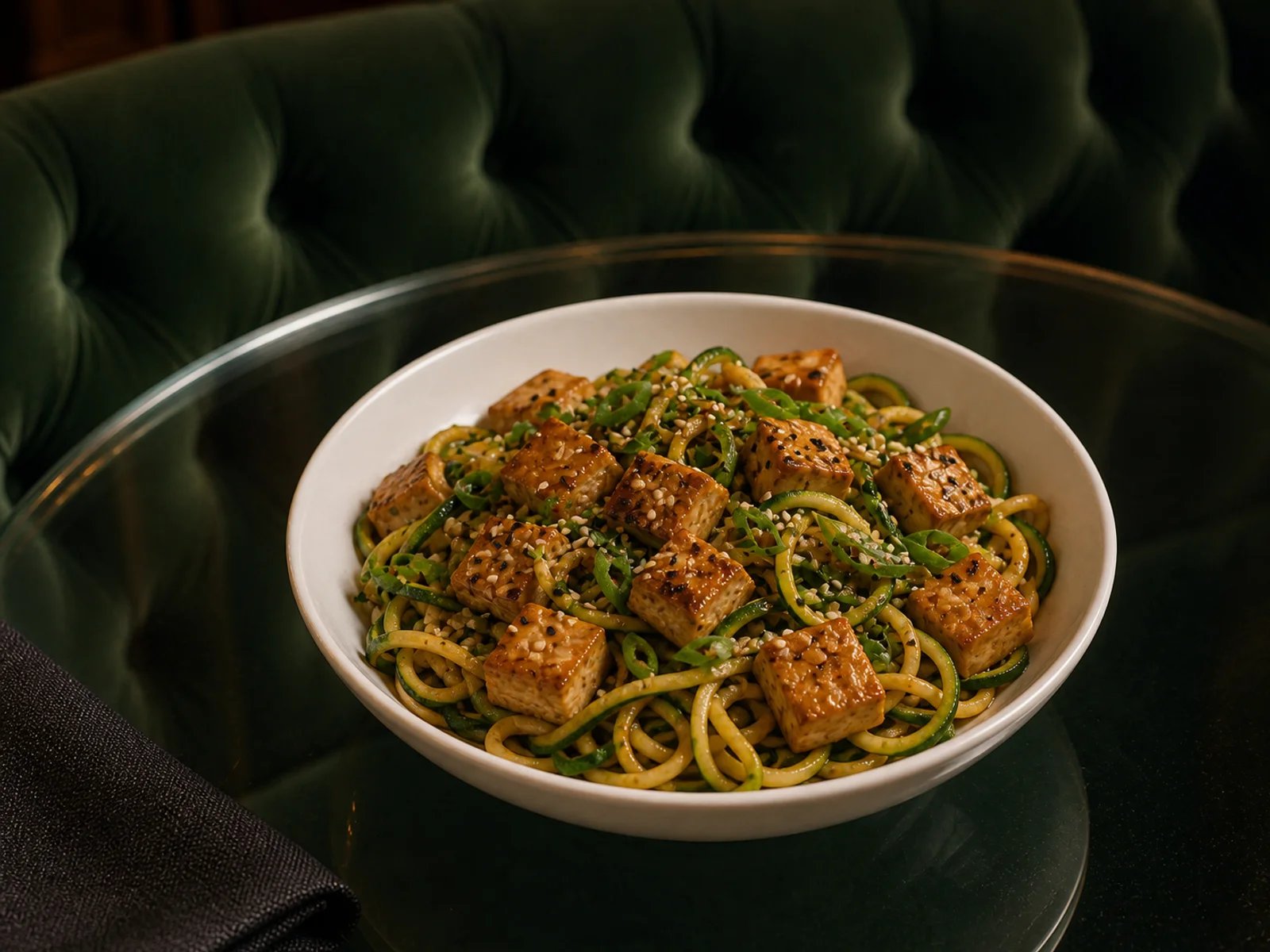 Zucchini Noodles with Tofu