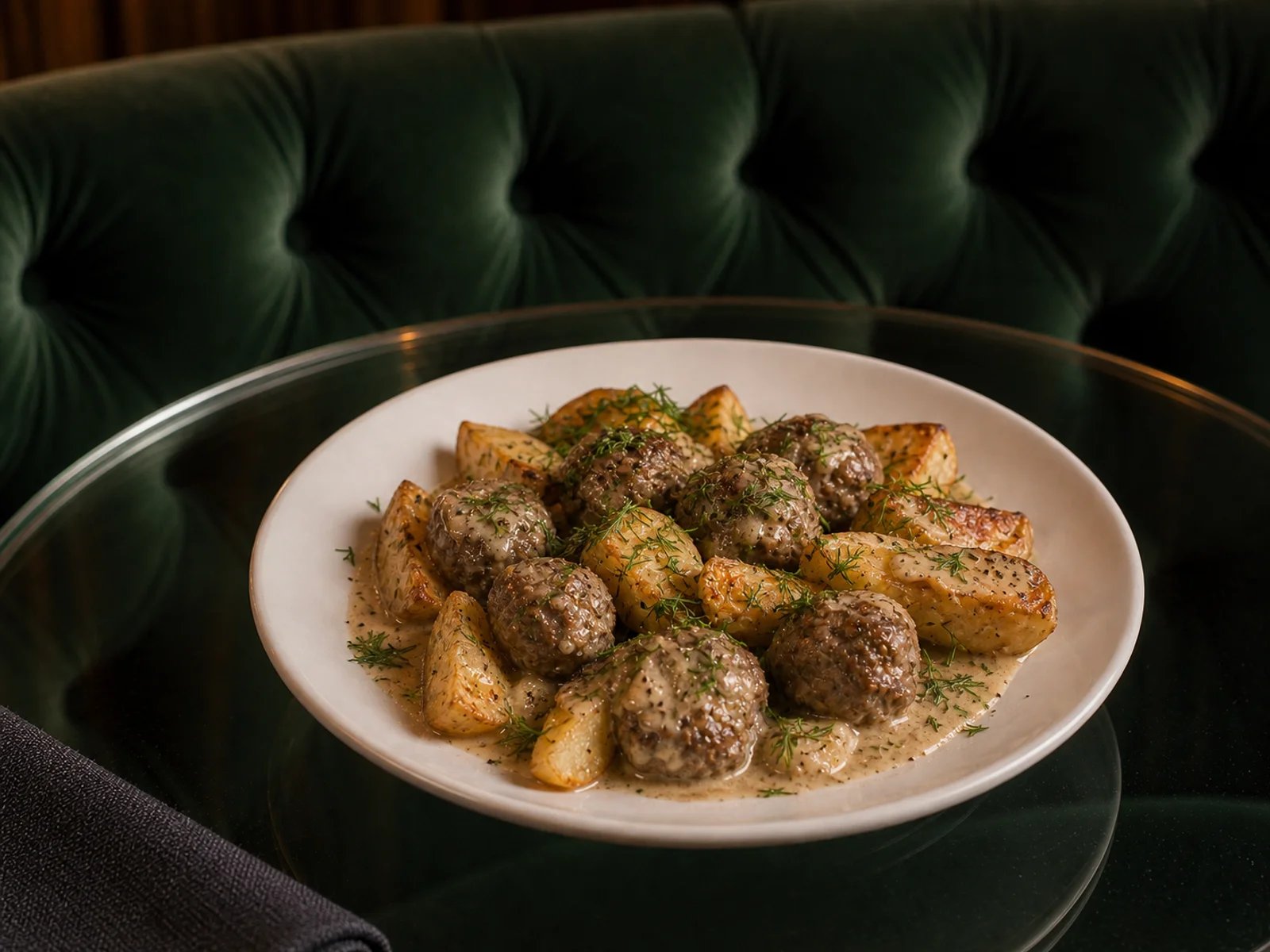 Meatball and Potato Tray with Dill