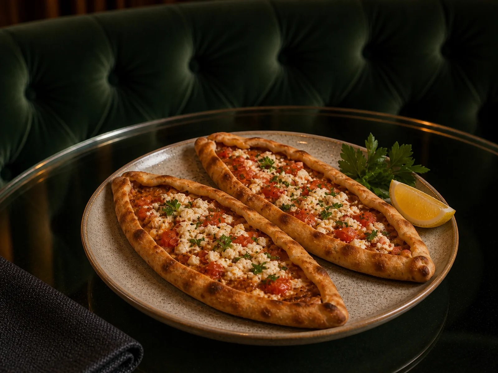 Tekirdag Pide with Tulum and Tomatoes