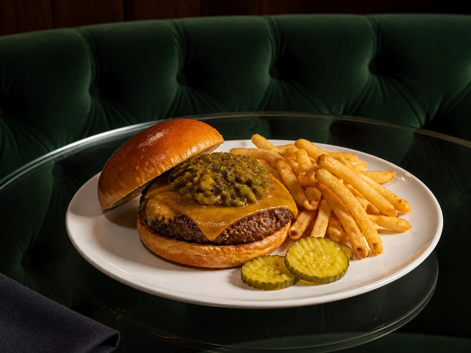 Green Chile Cheeseburger