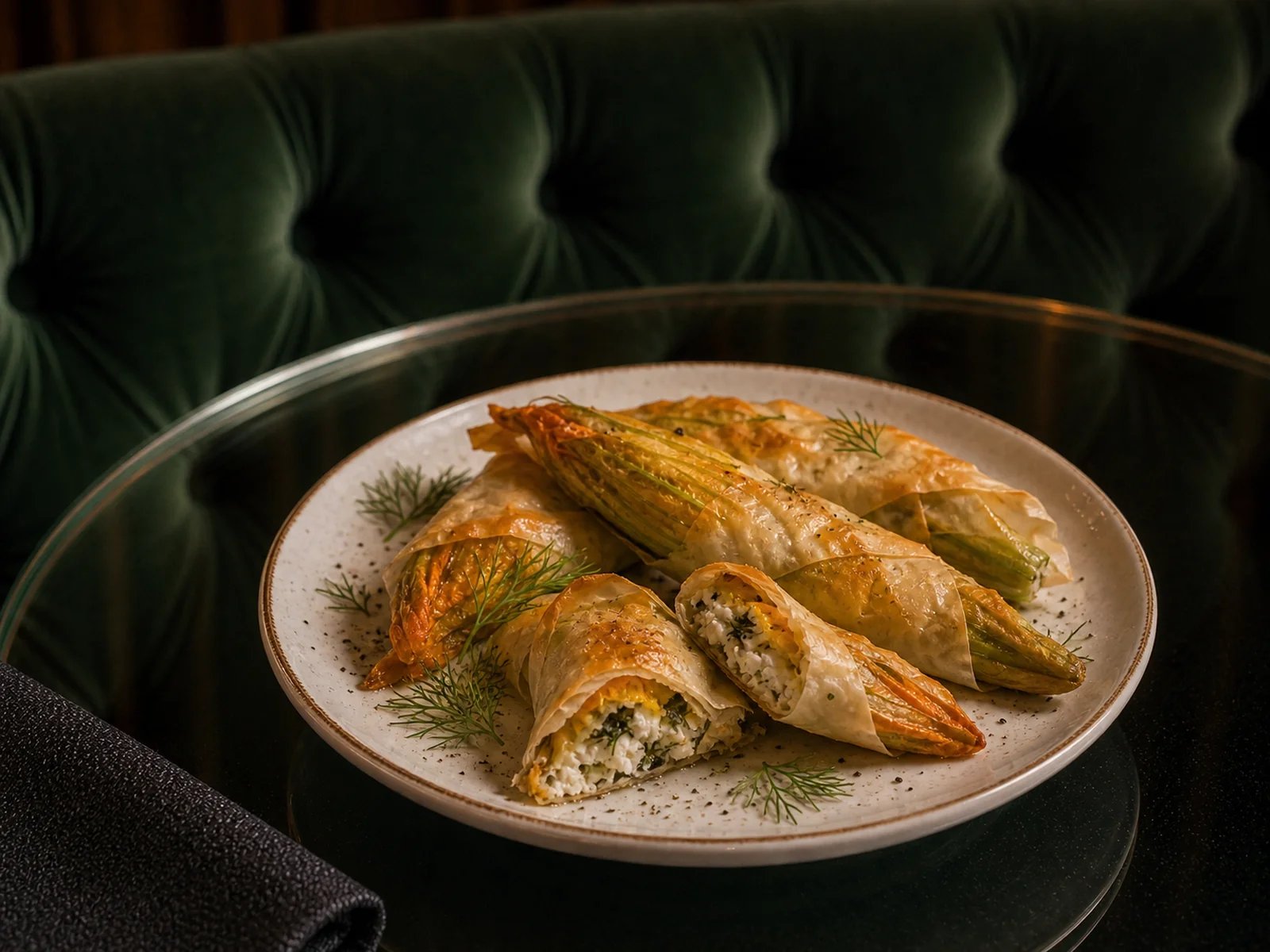 Börek mit Käse und Zucchiniblüten