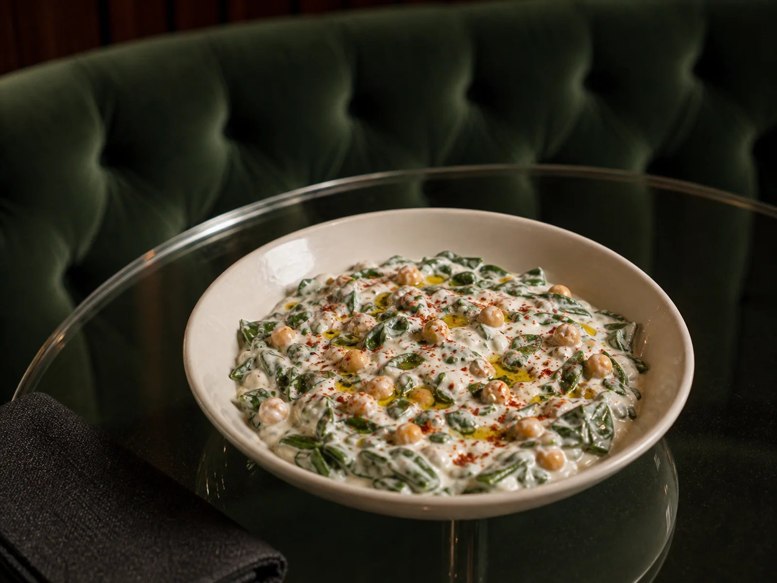 Aydin Purslane Borani with Chickpeas