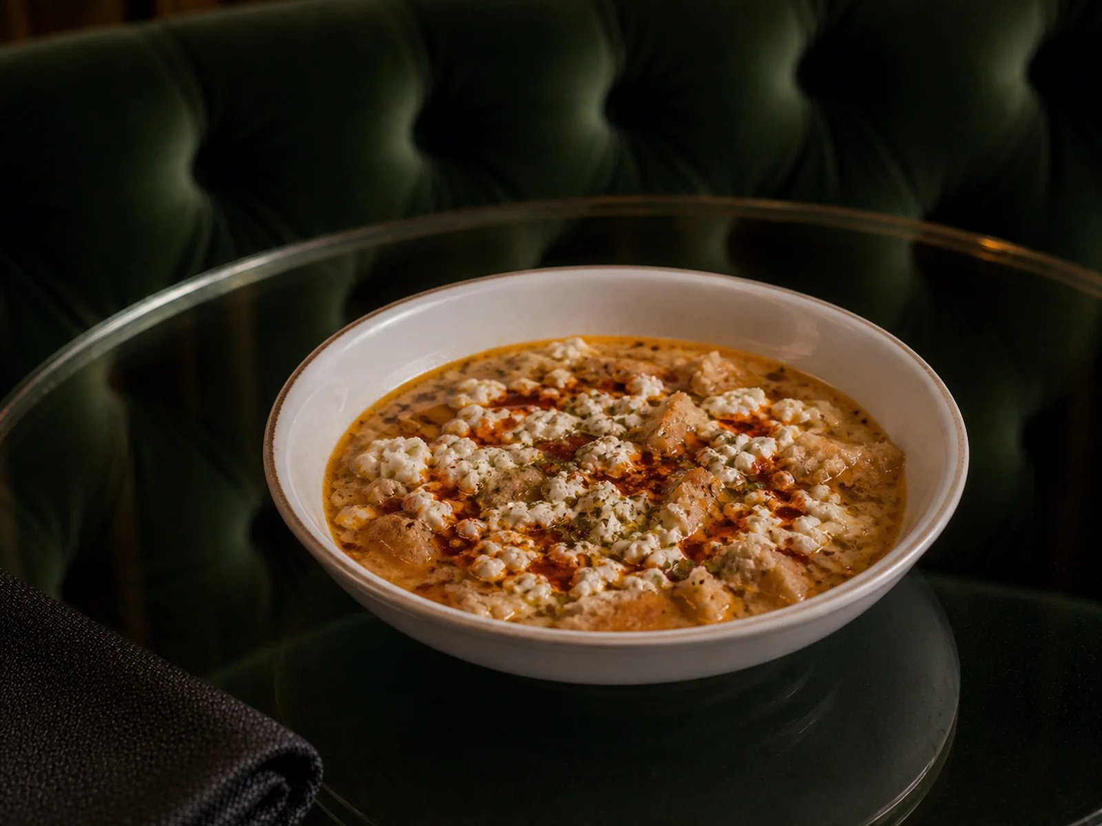 Tirit Soup with Curd Cheese