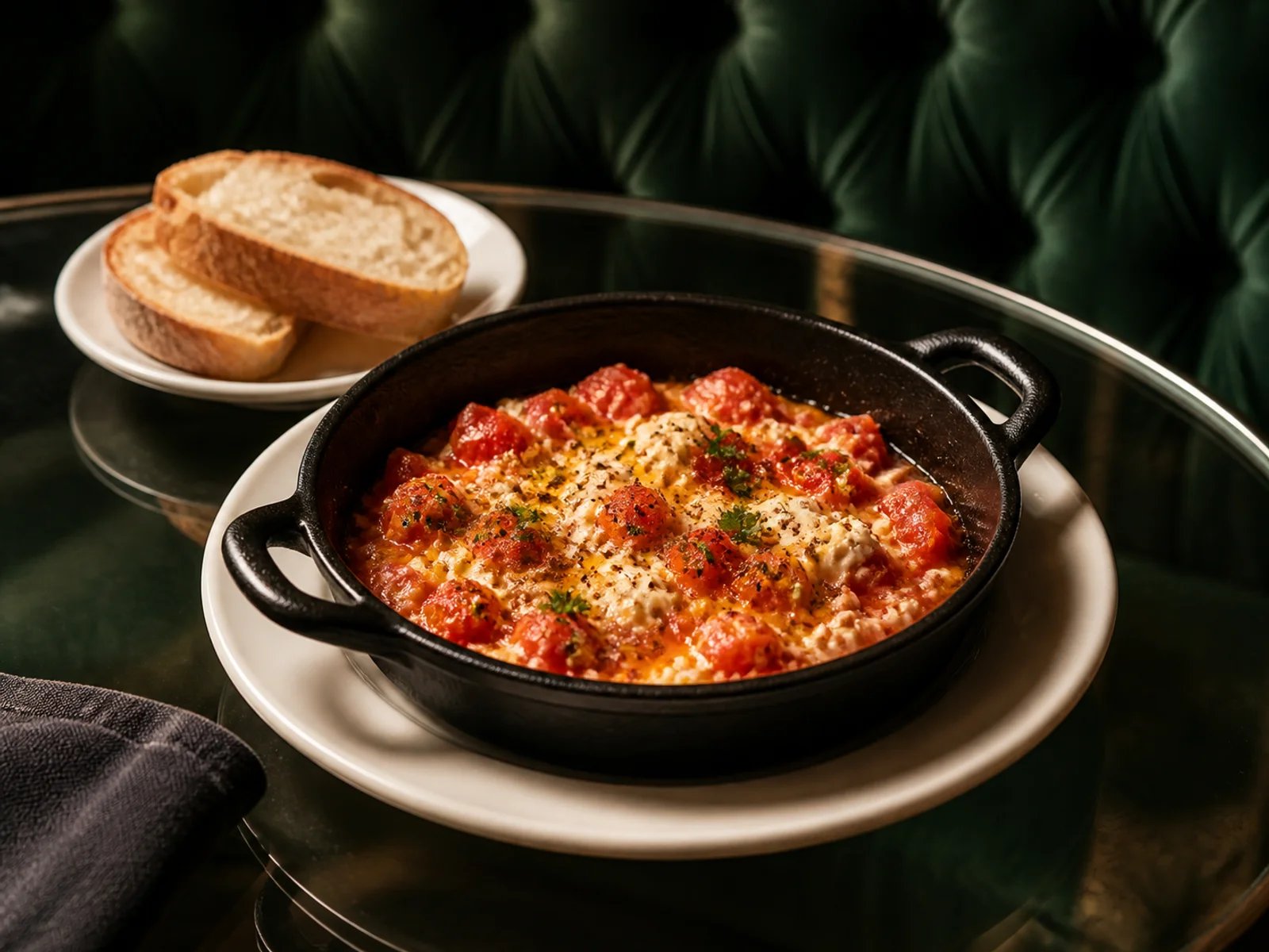 Tomatenpfanne mit Minzi-Käse
