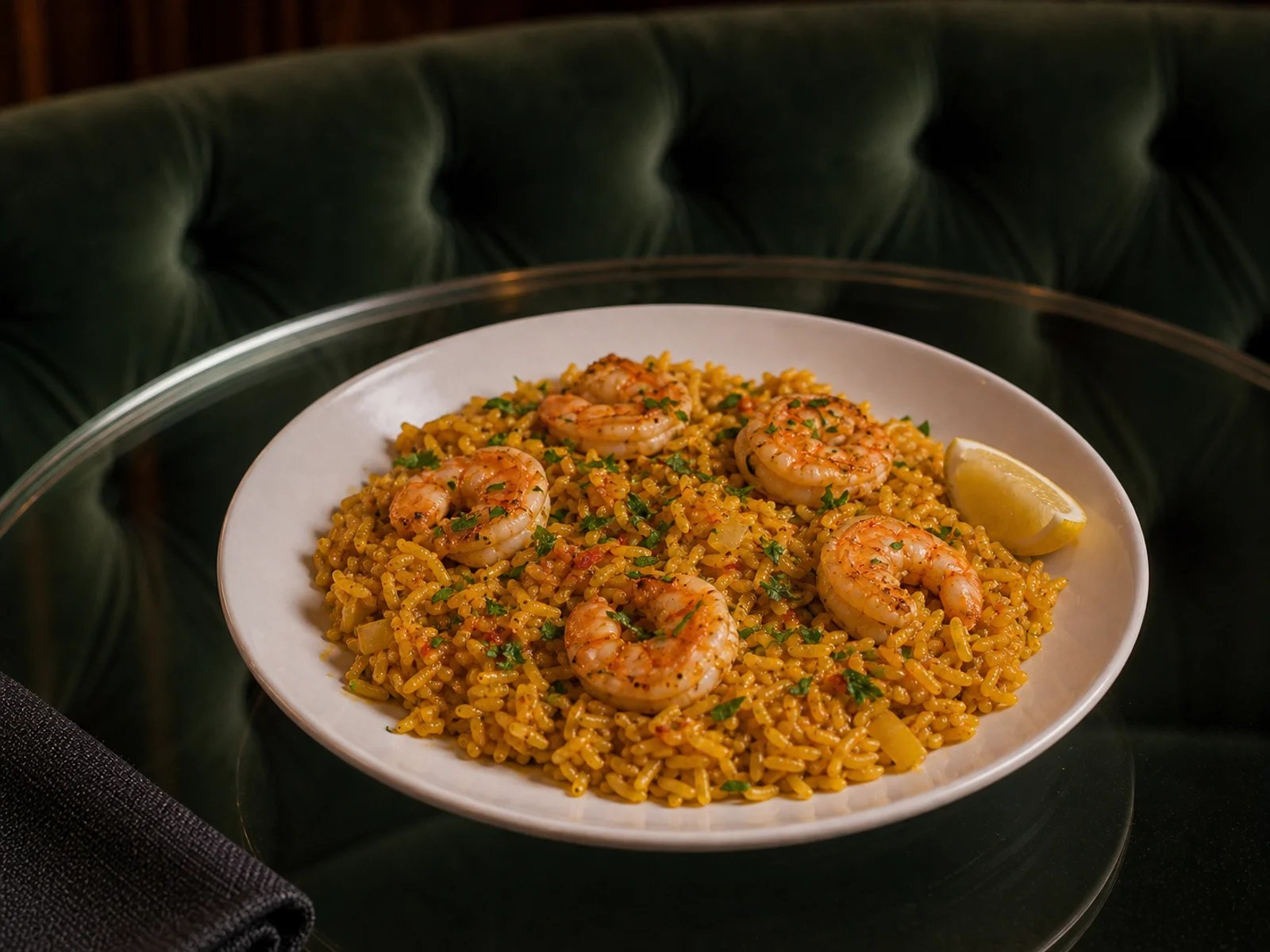 Saffron Rice Skillet with Shrimp