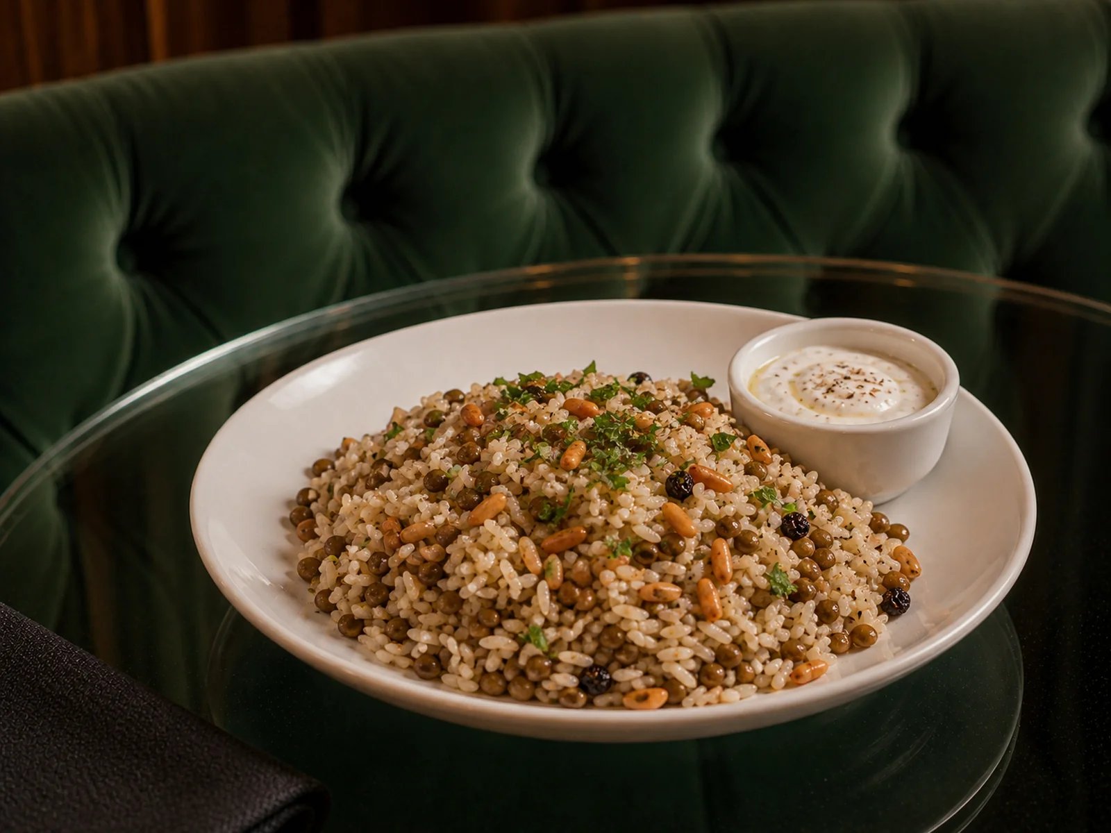 Butter Pilaf with Green Lentils