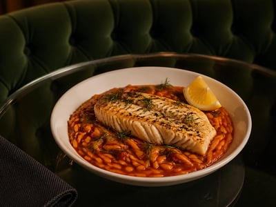 Fırın Balıklı Orzo Tava