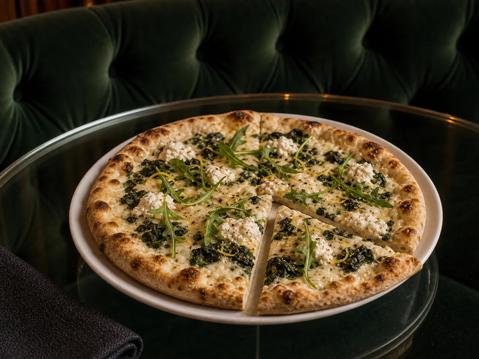 Ricotta Spinach Pizza Bianca