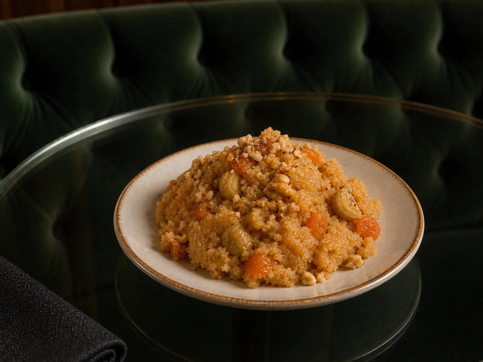 Semolina Halva with Apricot and Chestnut