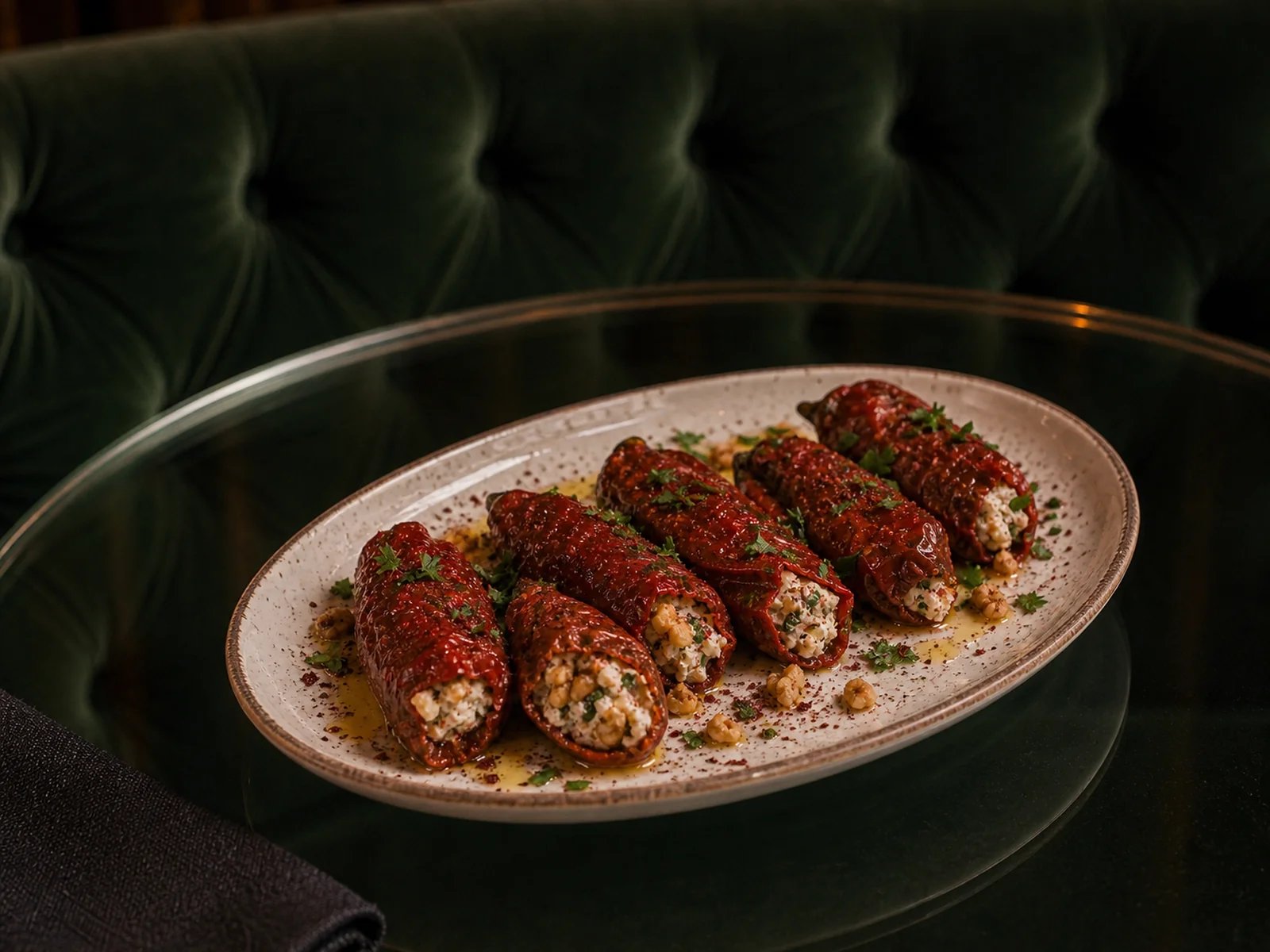 Diyarbakir Dried Peppers Stuffed with Curd and Walnuts