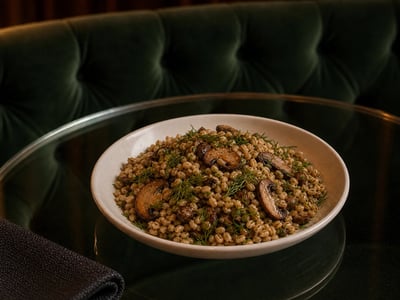 İsveç Mantarlı Arpa Pilavı