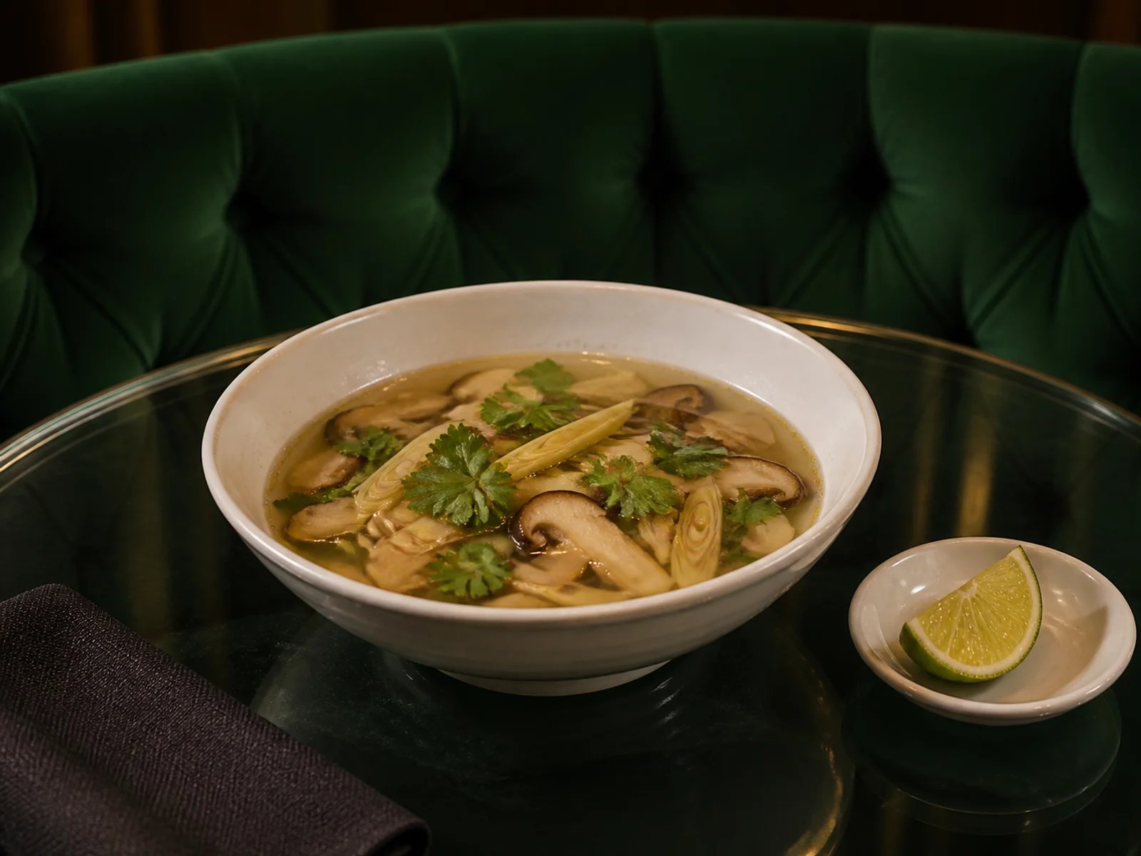 Green Lentil Soup with Zucchini