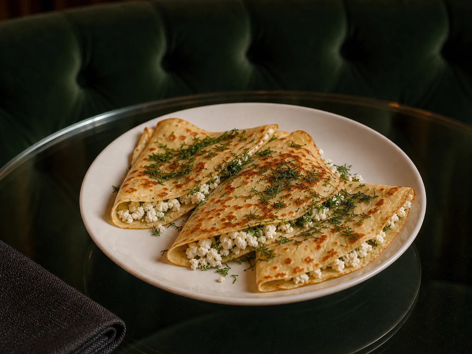 Herbed Crepes with Cokelek