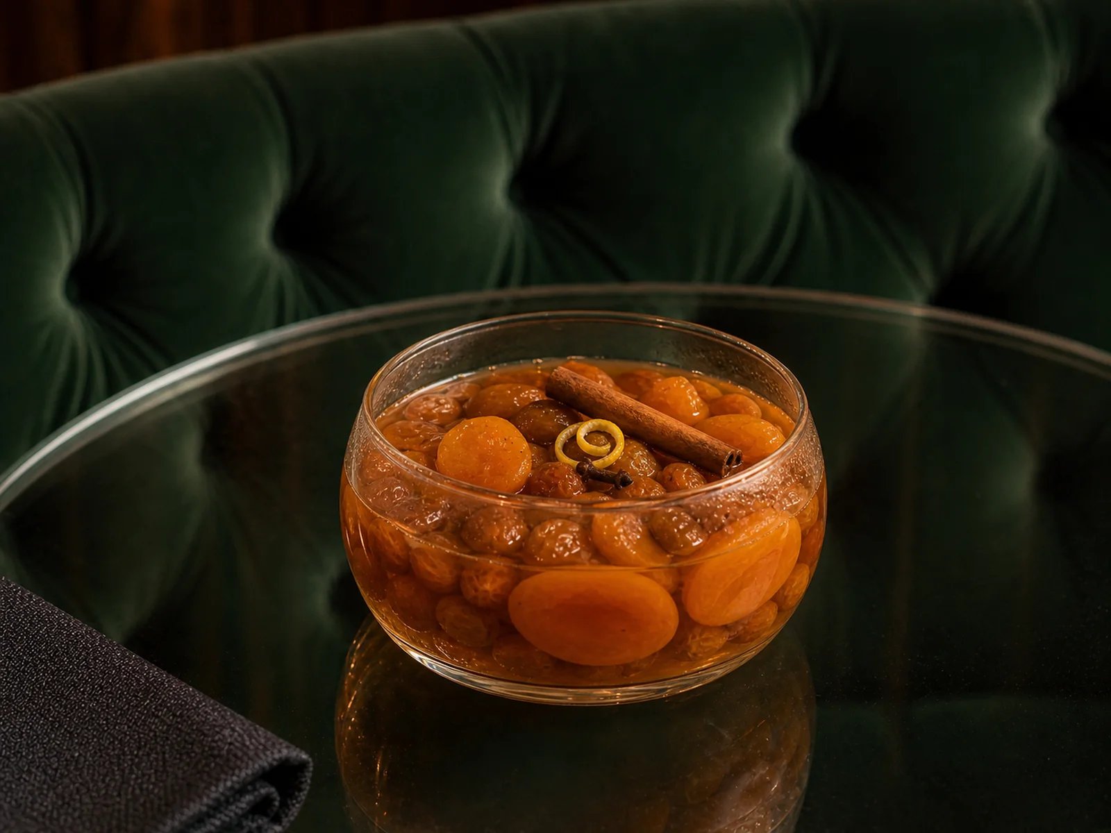 Grape Compote with Apricot Kernel