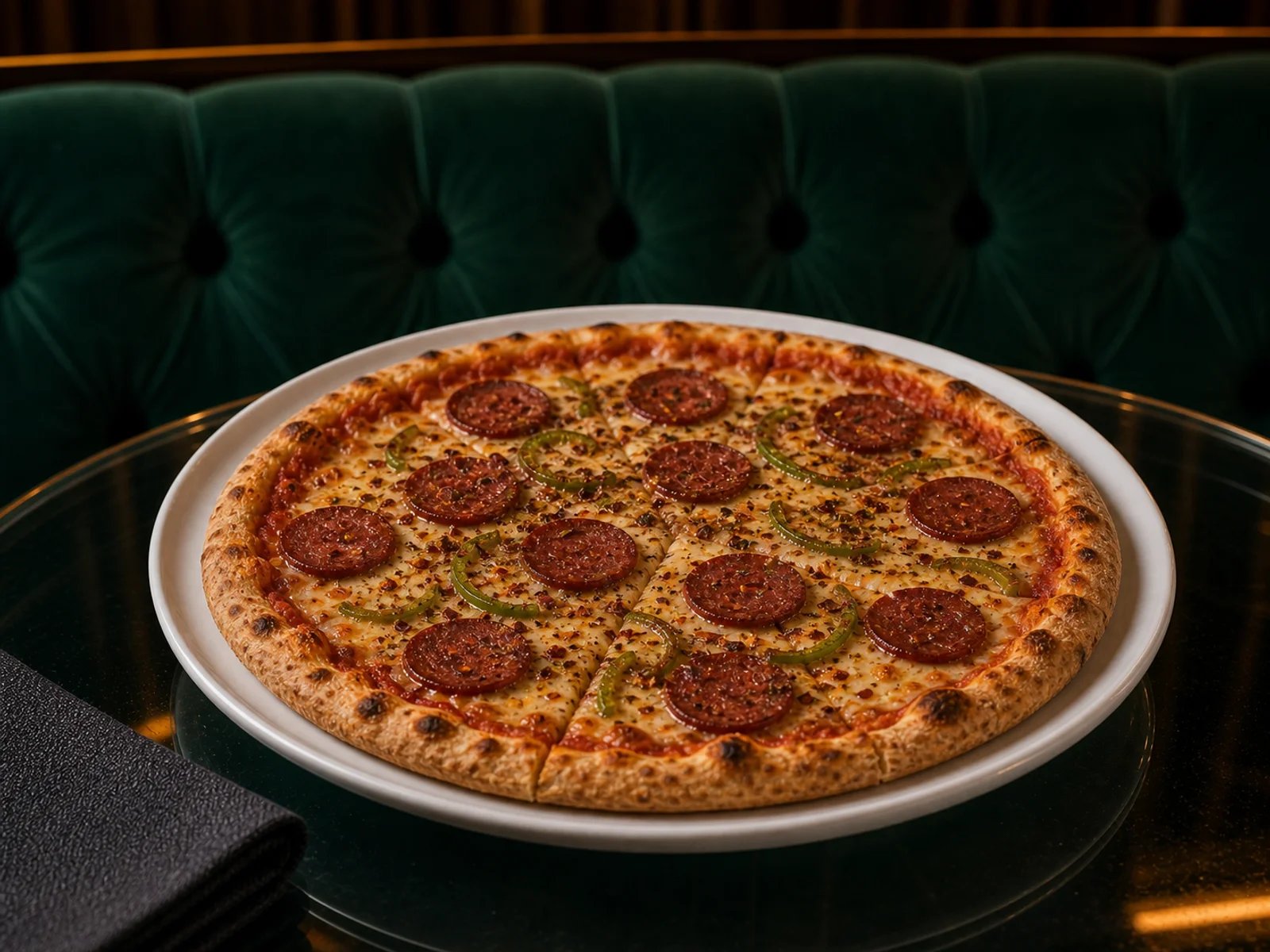 Tuerkische Sucuk-Kasar-Pizza