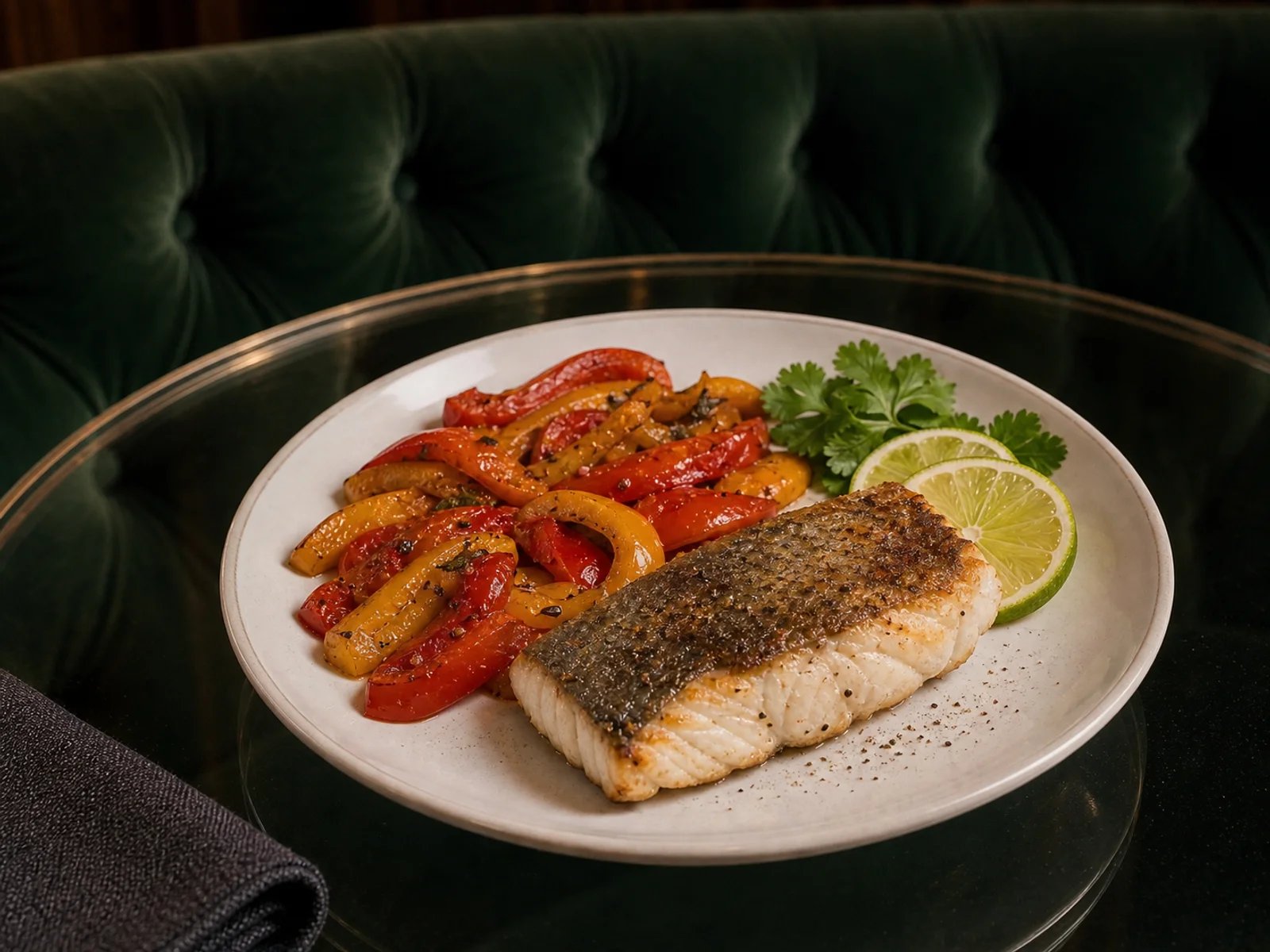 Barramundi Skillet with Lime and Peppers