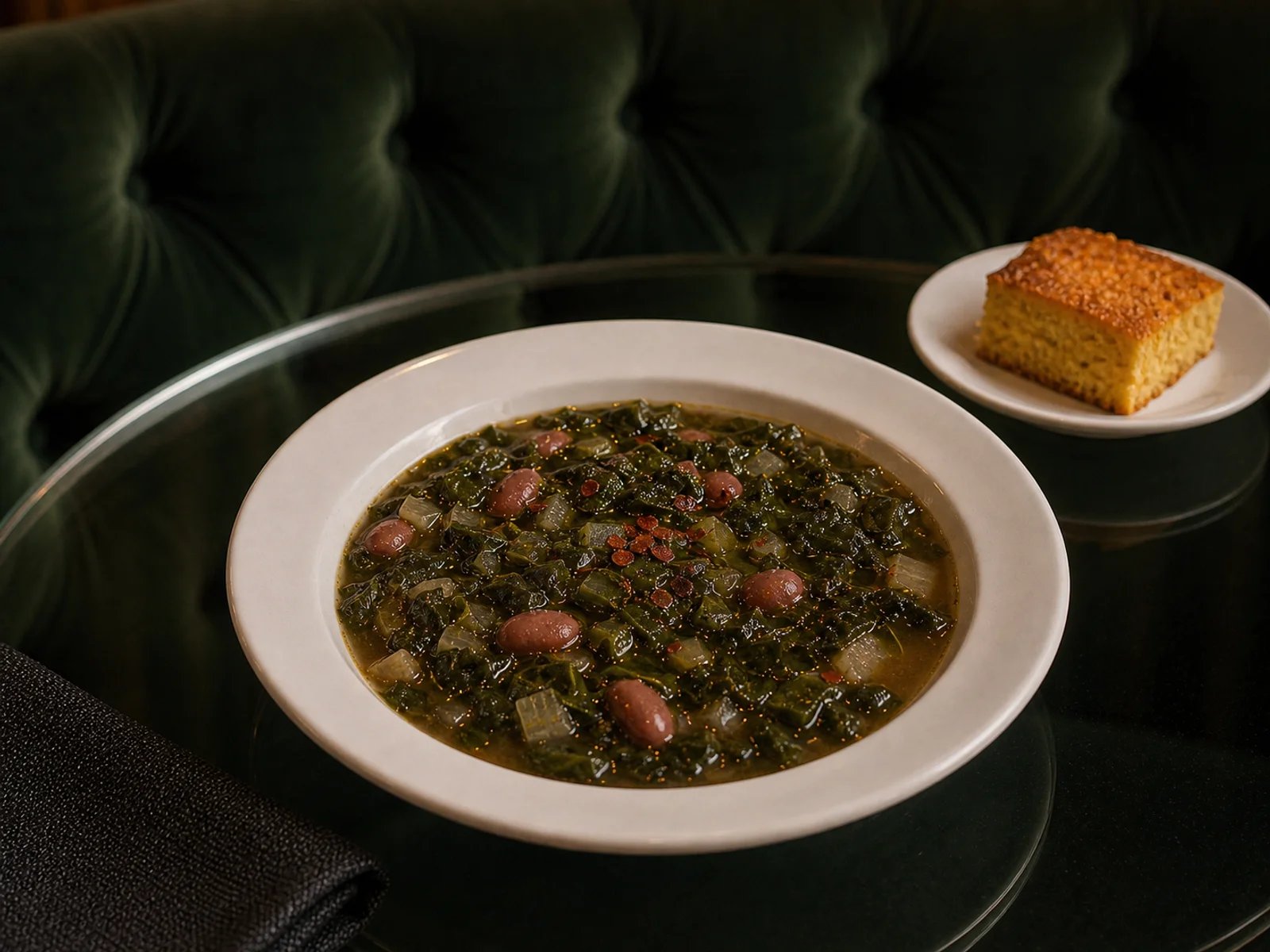 Black Cabbage Soup with Borlotti Beans