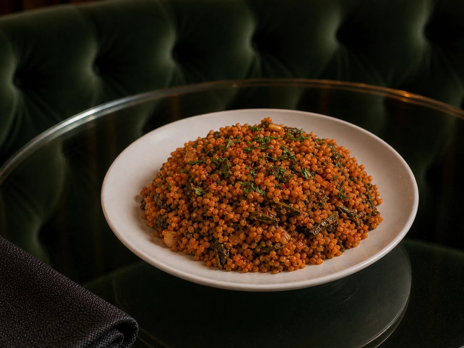 Tomato Paste Bulgur Pilaf with Madimak Greens
