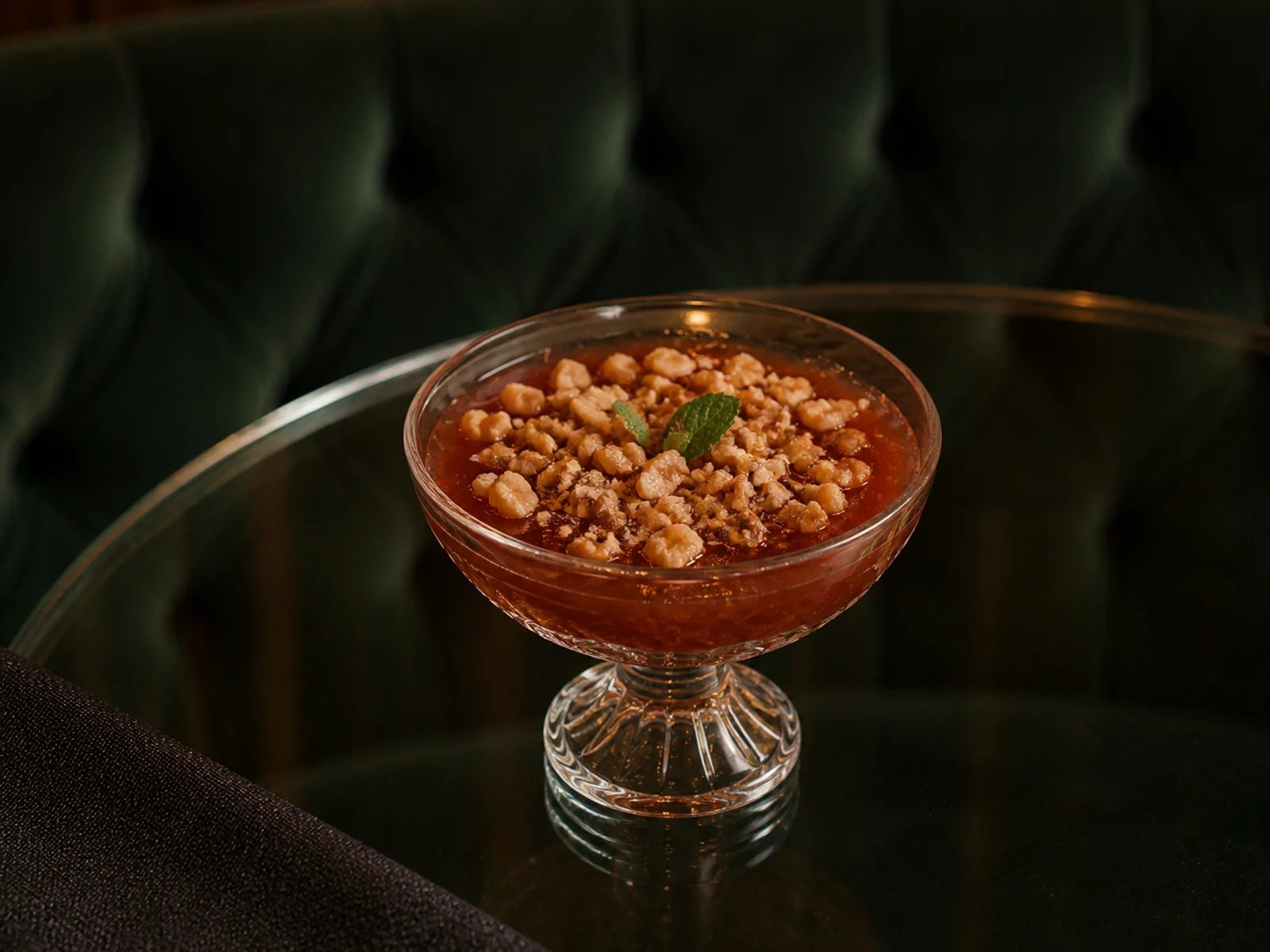 Rosehip Pudding with Walnuts