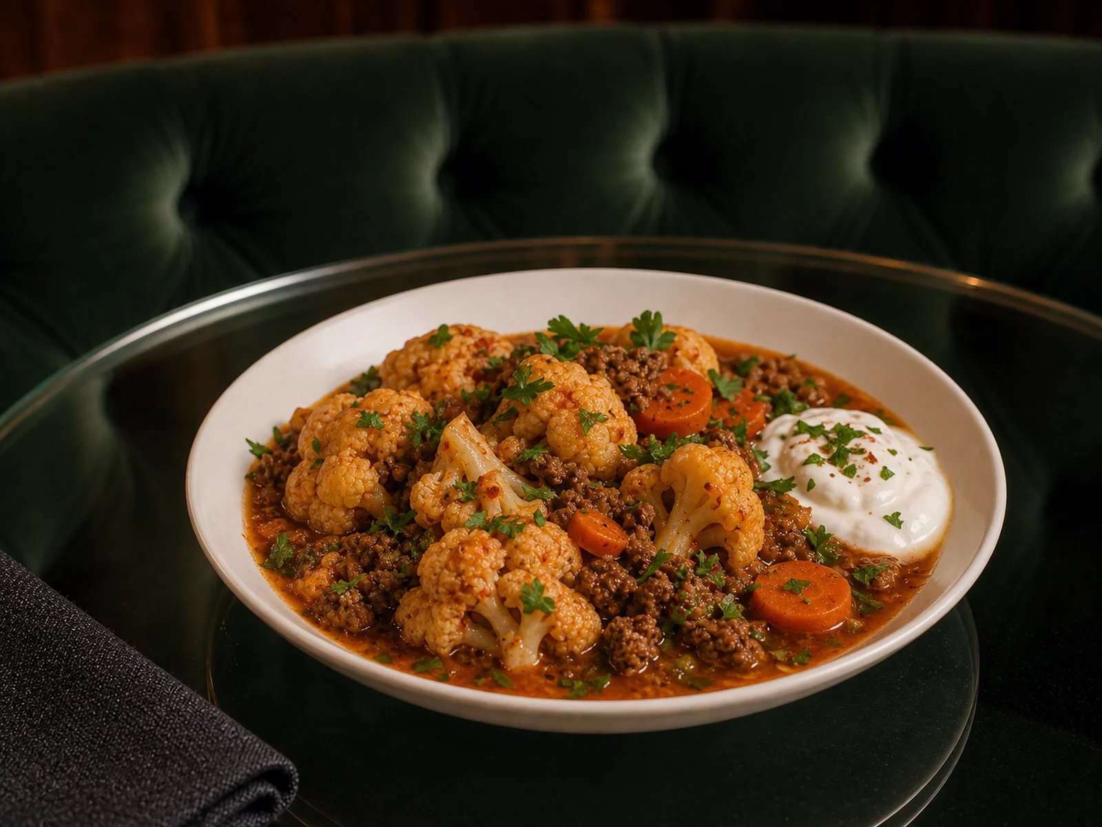 Minced Beef Cauliflower Stew