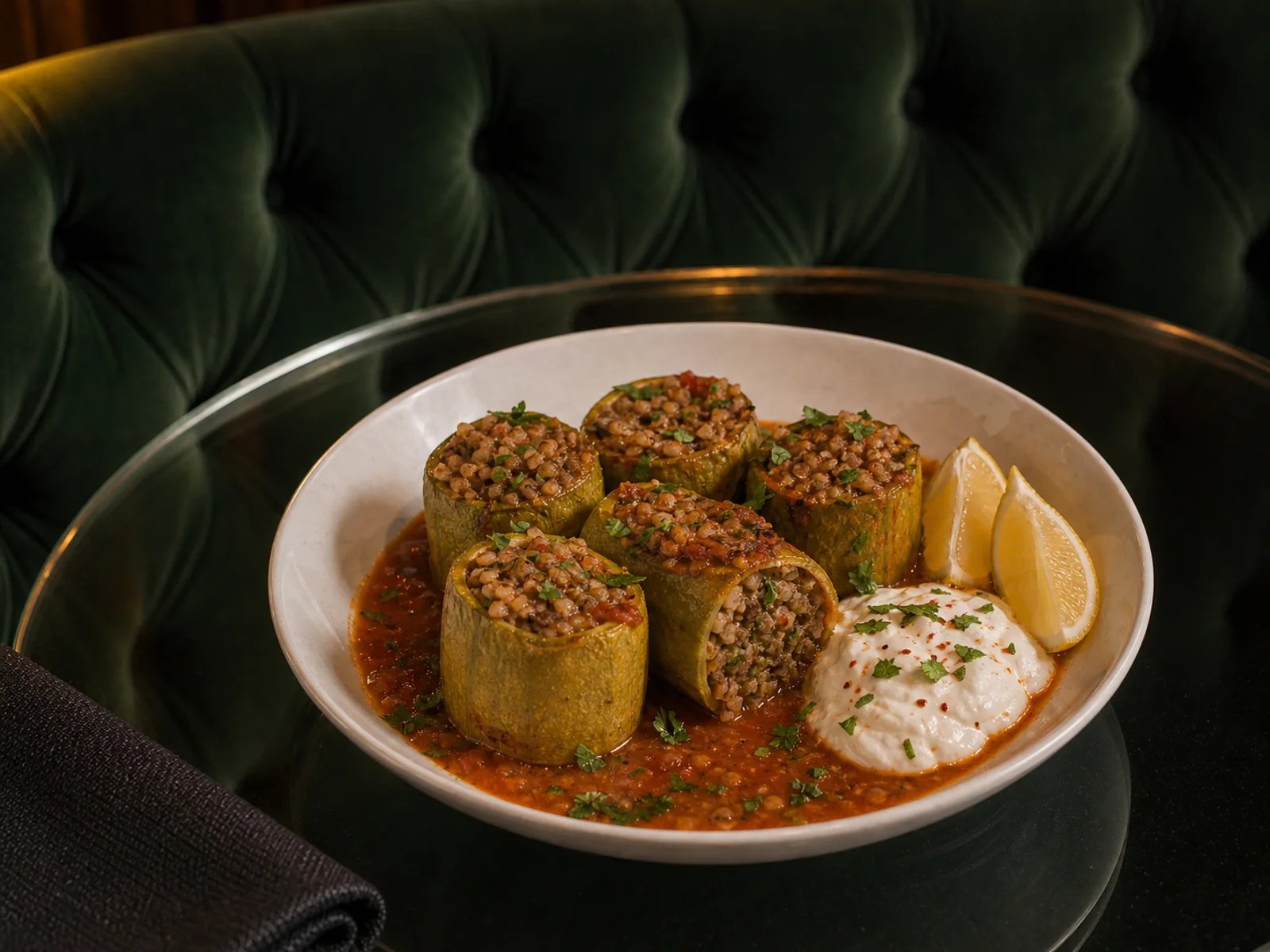 Stuffed Zucchini with Firik