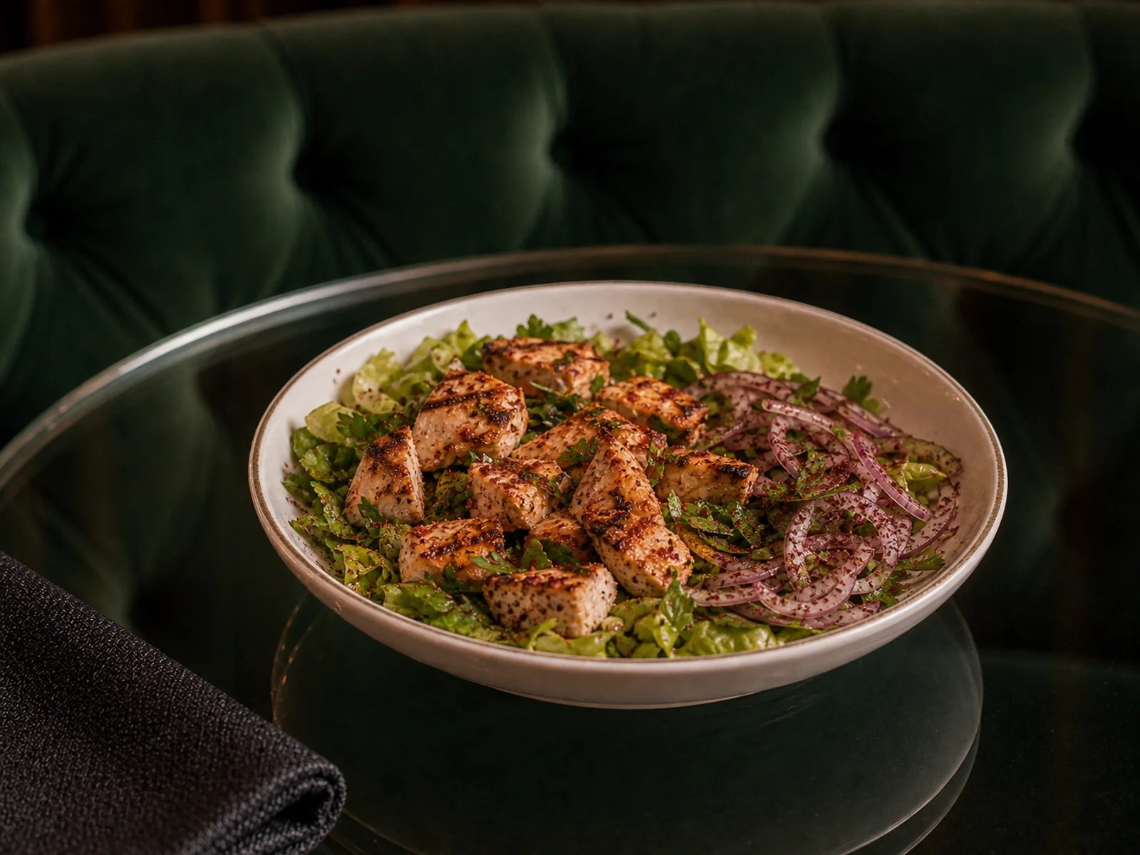 Adana Sumac Chicken Skewer Salad