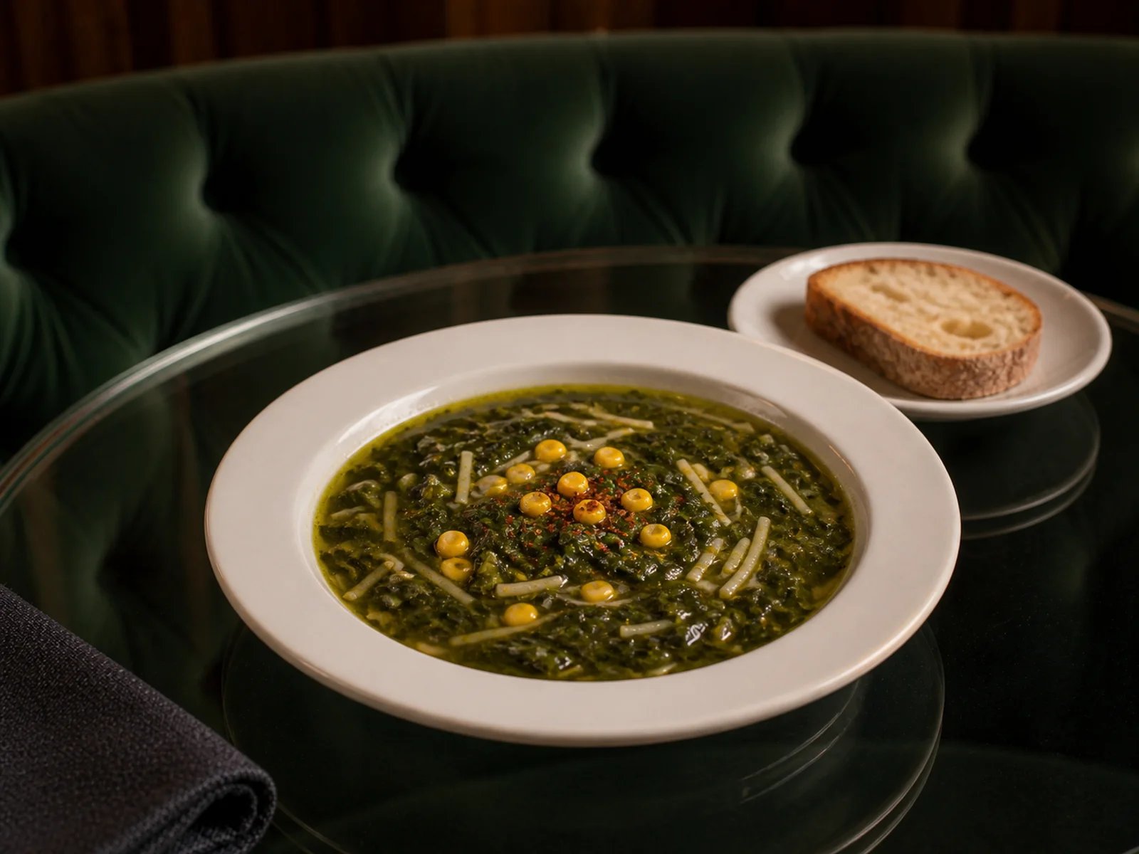 Black Cabbage Soup with Noodles