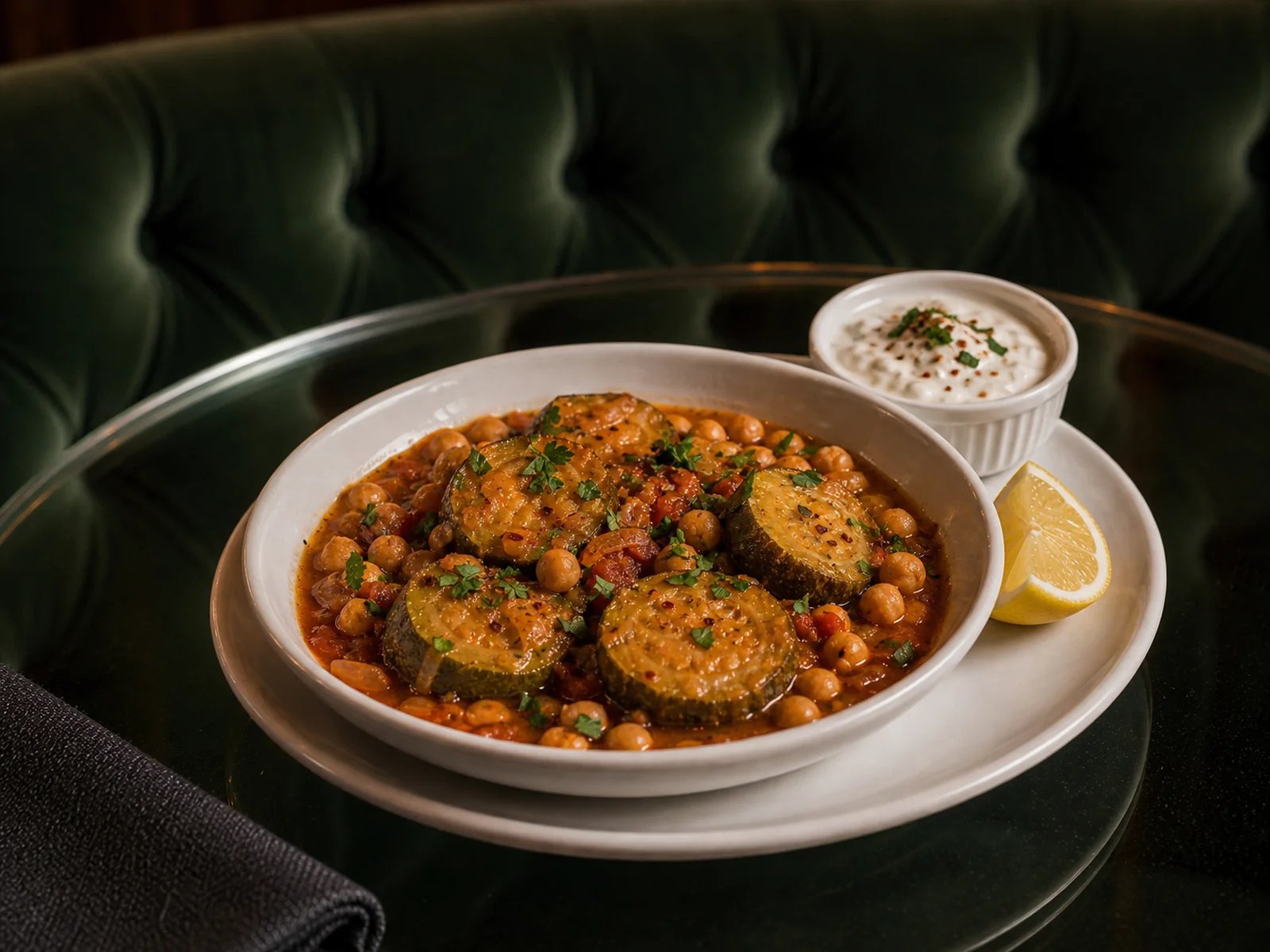 Braised Zucchini with Chickpeas