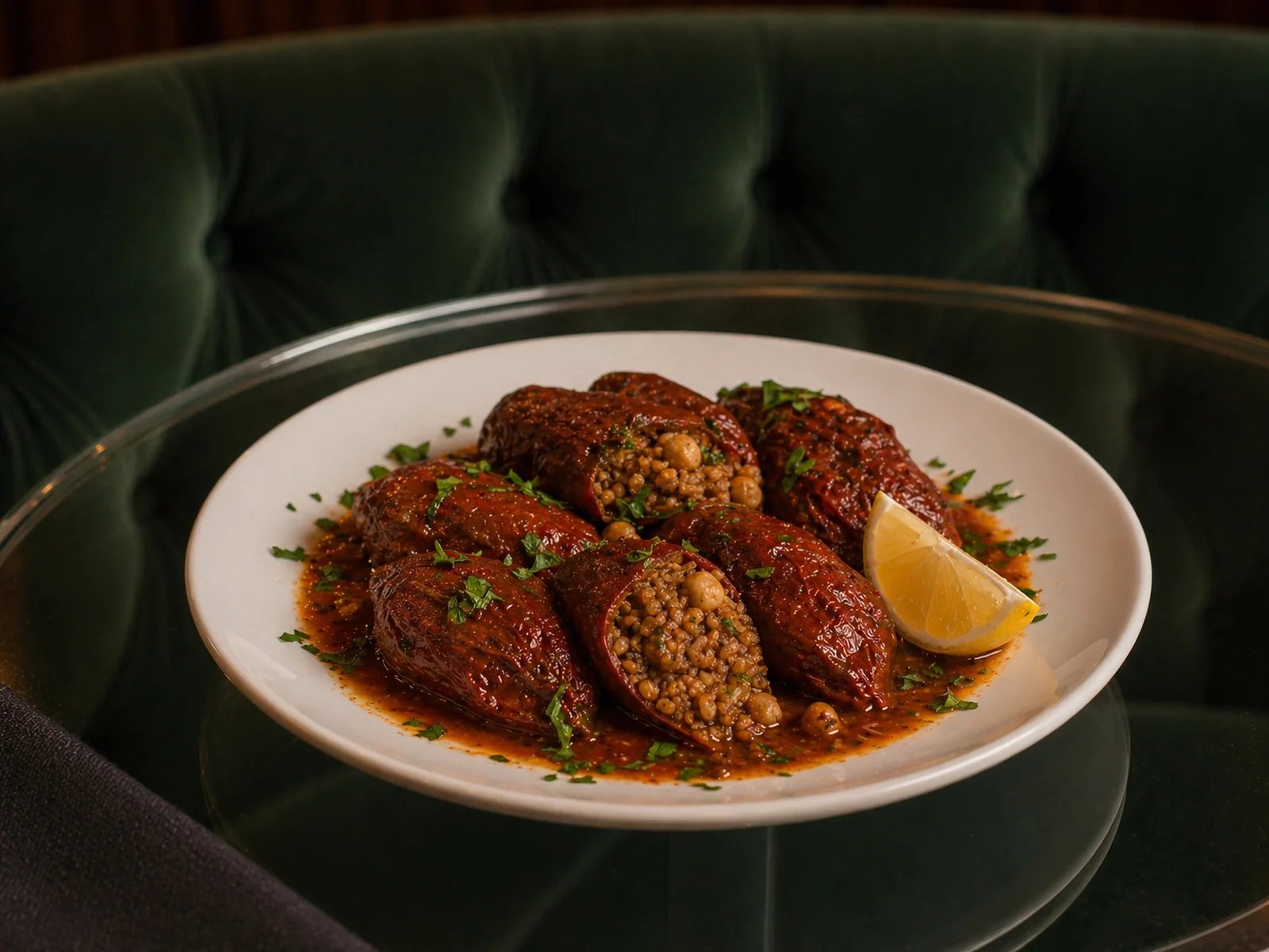 Gaziantep Peppers Stuffed with Firik and Chickpeas