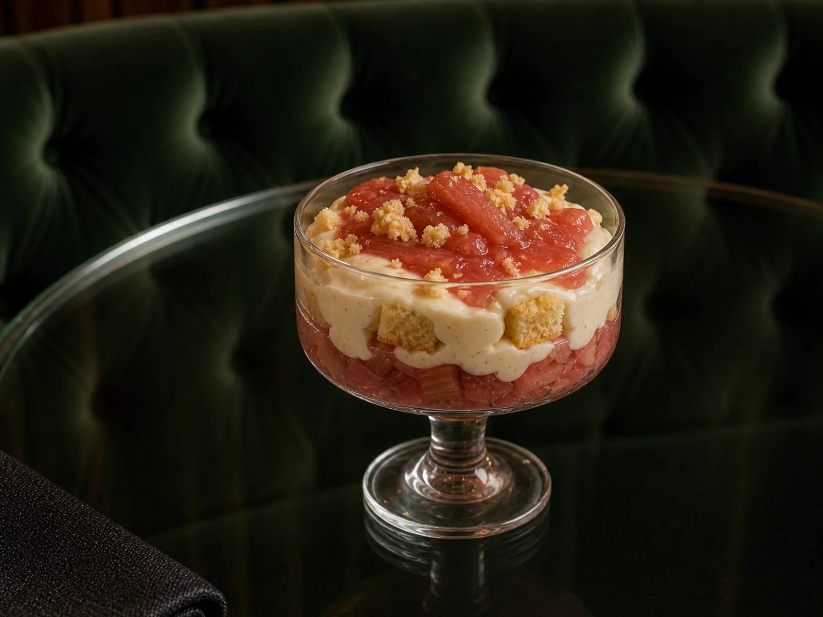Vanilla Trifle Cups with Rhubarb