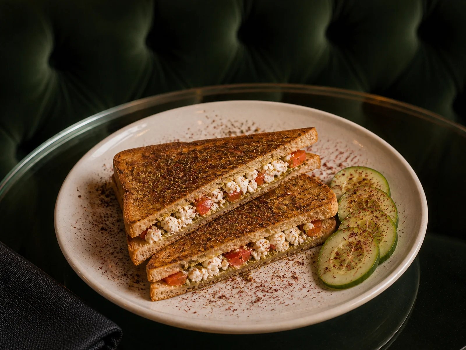Zahter Toast with Curd Cheese