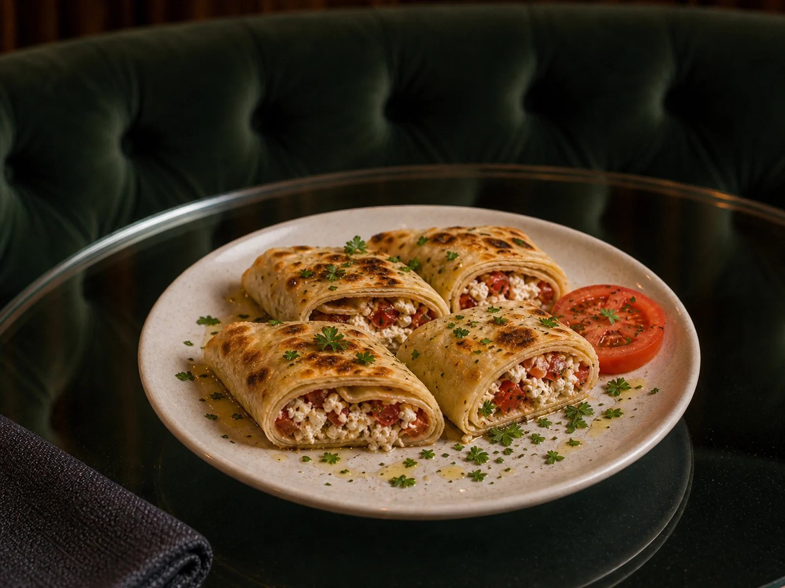 Sıkma mit Çökelek und Tomate