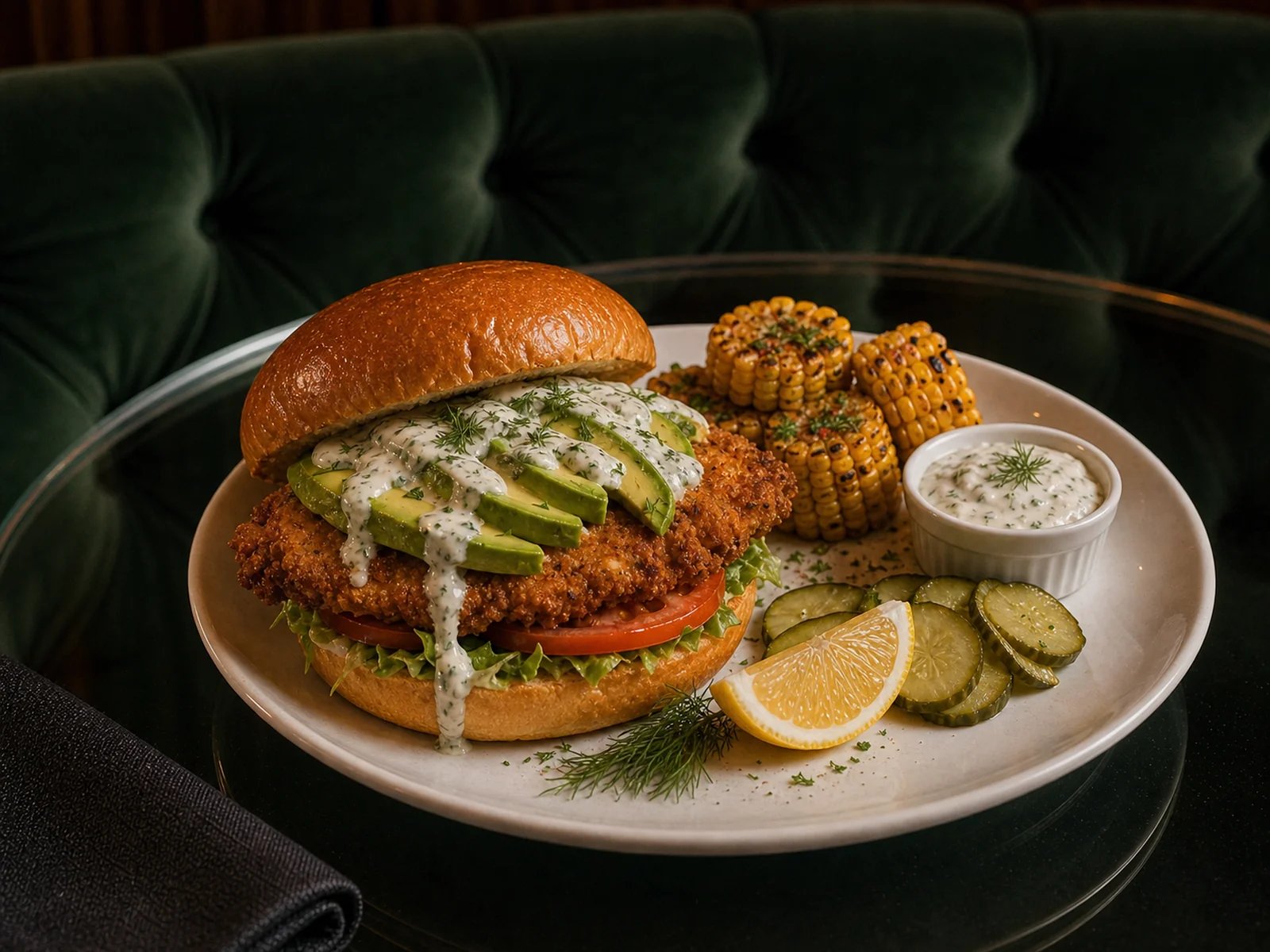 Avocado Ranch Chicken Burger