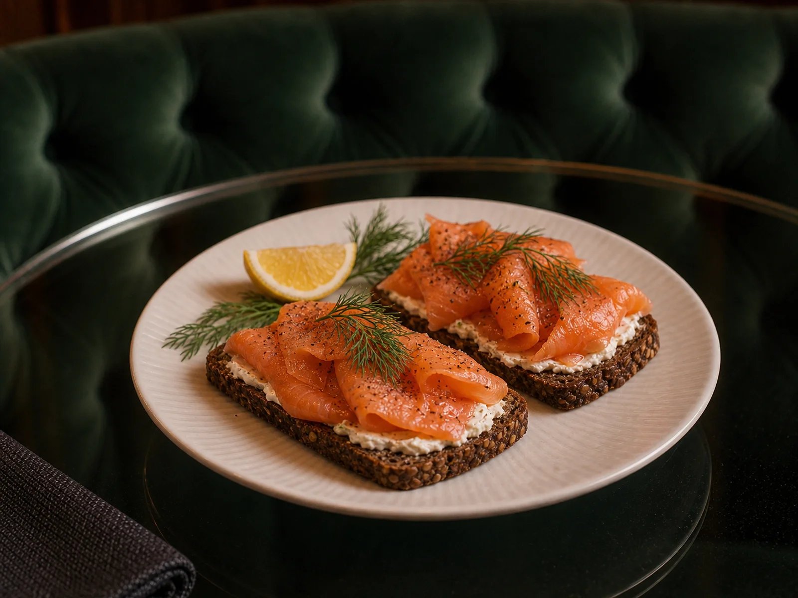 Open Salmon Sandwich with Dill