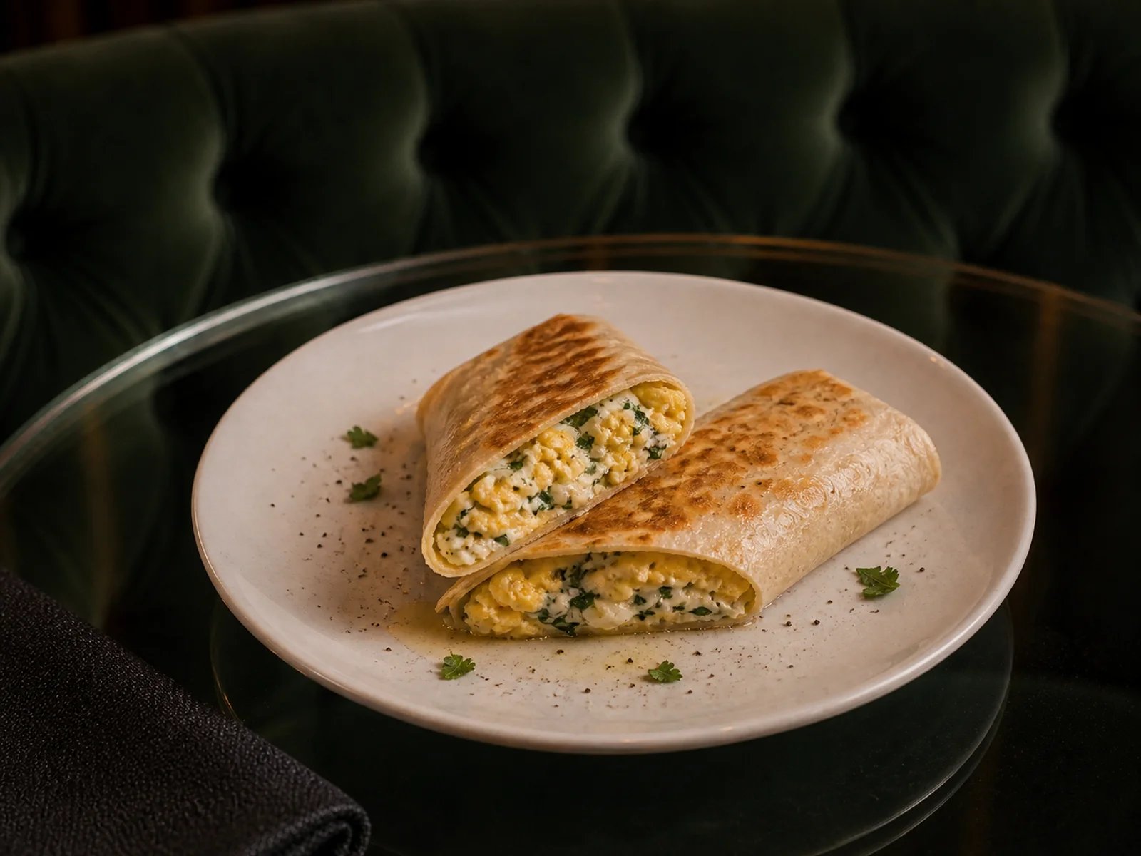 Eierwrap mit Kräuterkäse