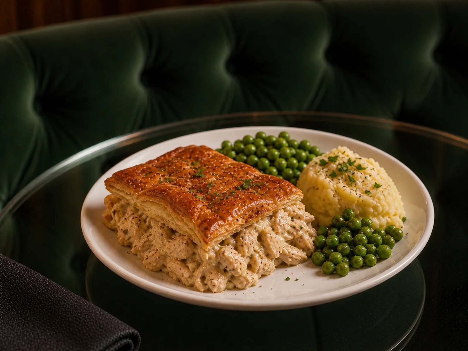 Chicken Tray Pie with Mustard Sauce