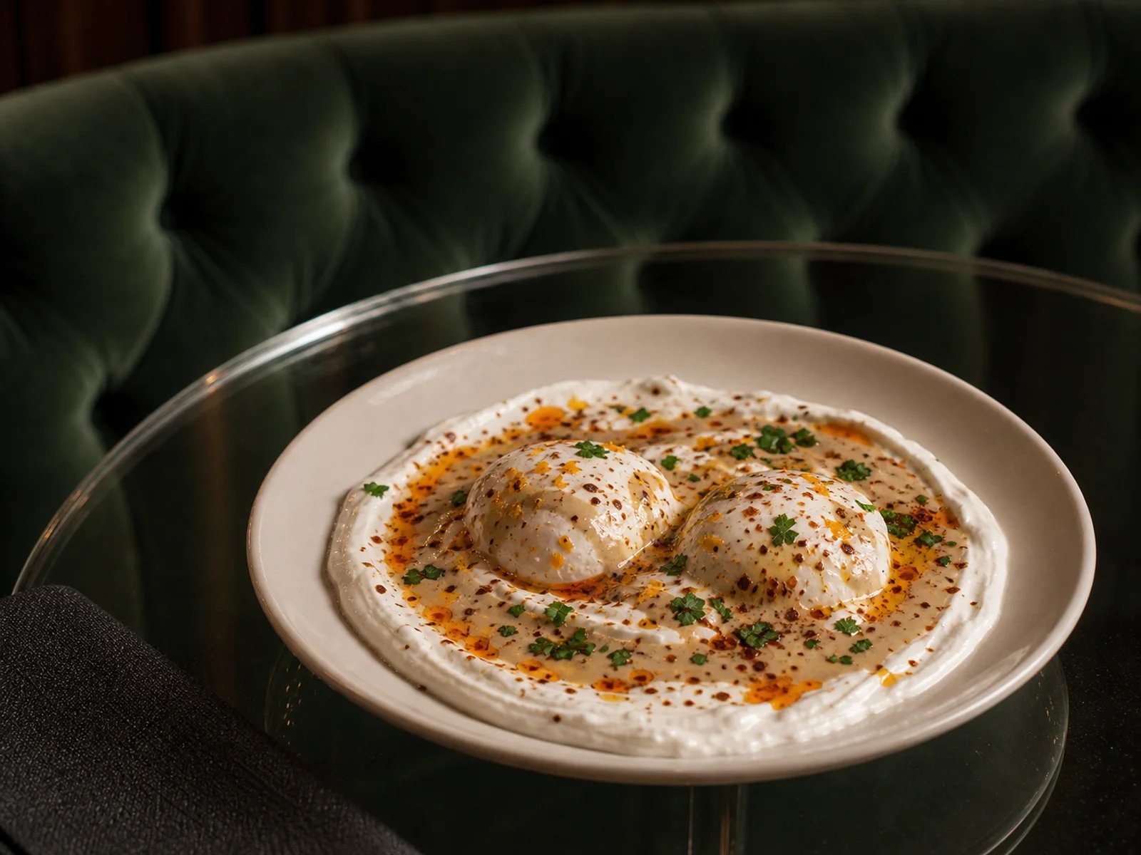 Antalya Poached Eggs with Tahini and Orange