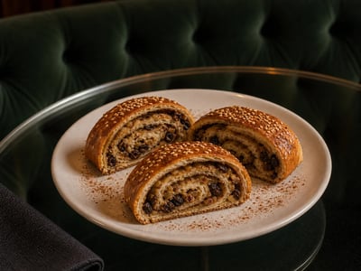 Tahinli Üzümlü Rulo Çörek